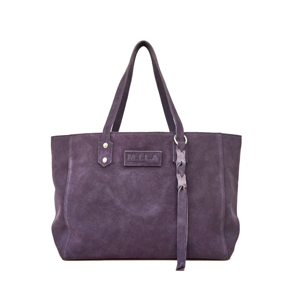 Made In Los Angeles purple/charcoal suede bag never used!
